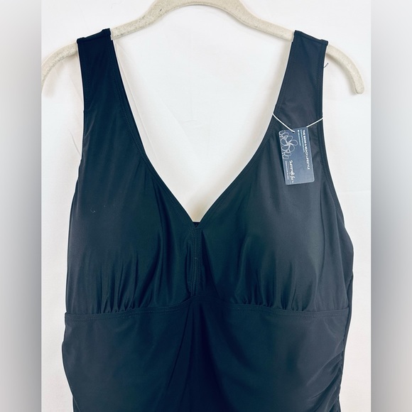 Summer Mae Black Swim dress | Tummy Control One Piece Attached Boy Short… - Picture 9 of 14